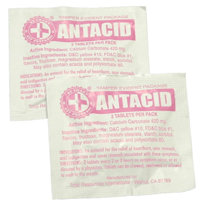 100 Antacid Packs with 2 Tablets