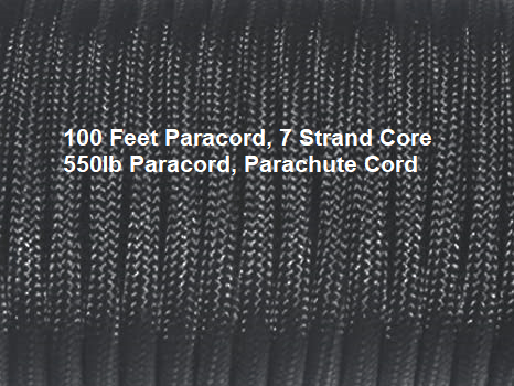 100 Feet Parachute Cord, 550 Lb Rating