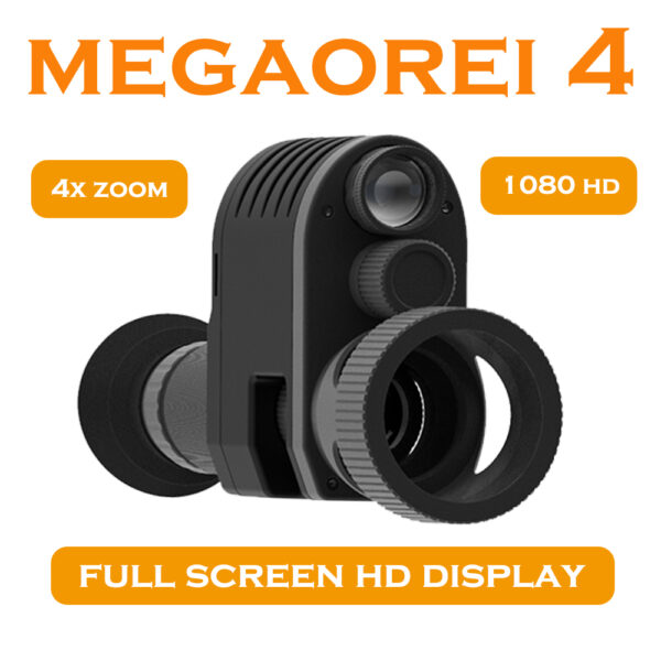 Megaorei 4 Integrated Digital Night Vision Rifle Rear Scope Add on Attachment 1080P IR Hunting Camera Monocular DVR Camcorder