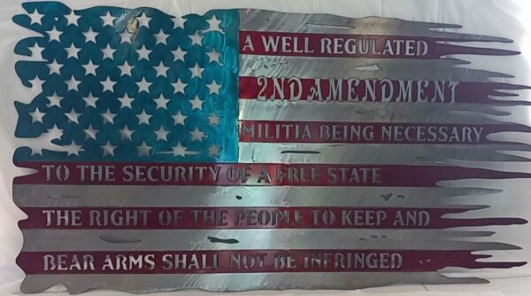 Second Amendment, Steel Flag Wall Art