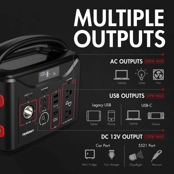 Portable Power Station, 300W Battery, 110V with numerous portable device connections - Image 9