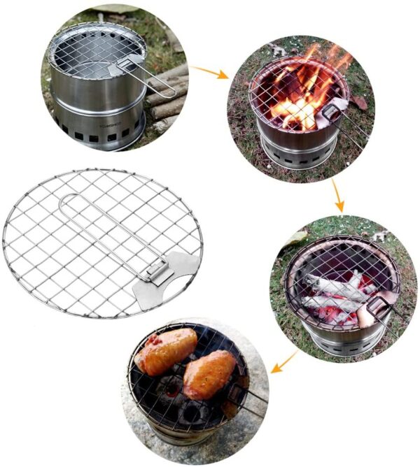 Stove, Round, Staninless Steel, Wood Burning - Image 2