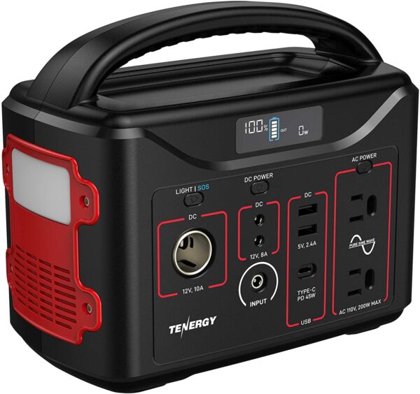 Portable Power Station, 300W Battery, 110V with numerous portable device connections