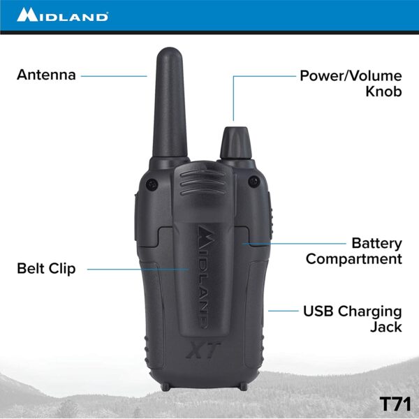 36 Channel, Privacy Codes, upto 38 Mile, GMRS Raidio, Pack of 2 Radios = 1 set, Batteries Included - Image 6