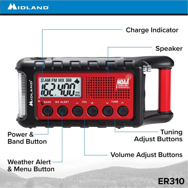 Emergency Radio, Hand Crank, Emergency NOAA - Image 8