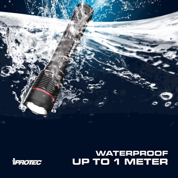 Flashlight, 2400 Lumen, Very Effective w/ Zoom and Distance, 5 Lite Modes,  Waterproof to 3 Feet Depth, w/9 AA Batteries - Image 6