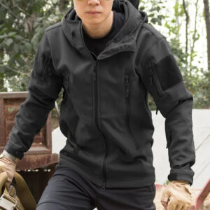 Army SharkSkin SoftShell Tactical Windproof Waterproof Jacket Men Hood Coat US Military Combat Fishing Hiking Skiing Windbreaker