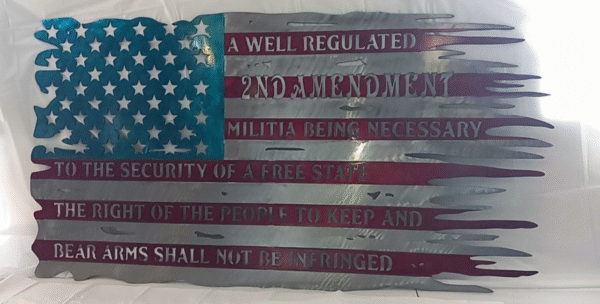 Second Amendment, Steel Flag Wall Art - Image 2