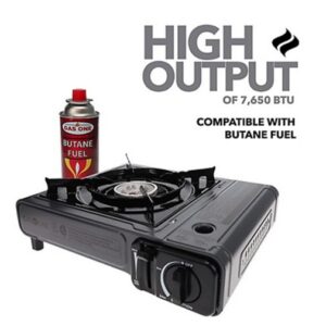 Gas One 7,650 Portable Butane Camping Stove With Butane Fuel Canister