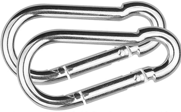 Steel Spring Snap Quick Link Carabiner Hook Clips 4 Inches Length - Heavy Duty 320 Pound