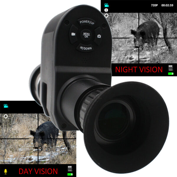Clear Digital Night Vision Scope Attachment Integrated 720p Video Record IR Camera Thermal Optics Sight for Rifle Hunting