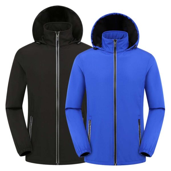 FALIZA Reflective Mens Hooded Jackets UV Protection Waterproof Hydrophobic Outdoor Sports Spring Windbreakers Hiking Jacket JN07