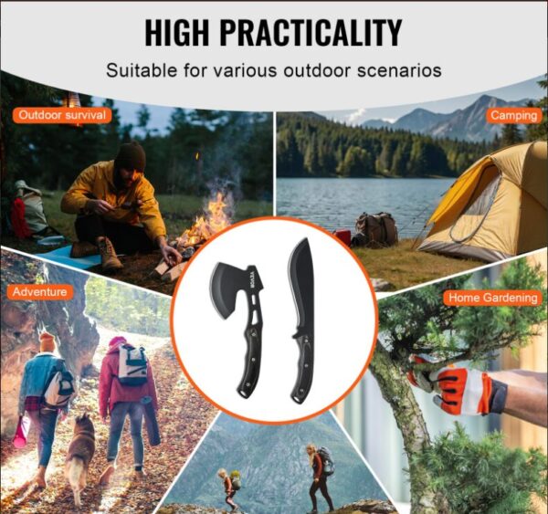 10 IN 1 MULTI FUNCTION CAMP AXE HATCHET + KNIFE - Image 3