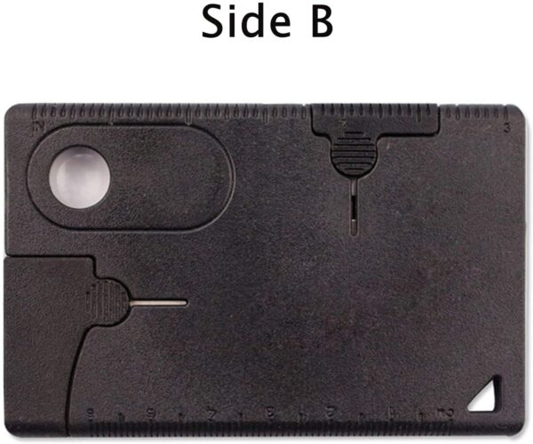 Tactical Credit Card Tool Companion with Lens/Compass CC1SB - 9 Tools, Black, 2" Blade, 10-in-1 multi-function portable tool card - Image 2