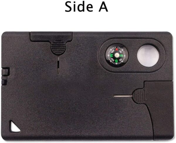 Tactical Credit Card Tool Companion with Lens/Compass CC1SB - 9 Tools, Black, 2" Blade, 10-in-1 multi-function portable tool card - Image 4
