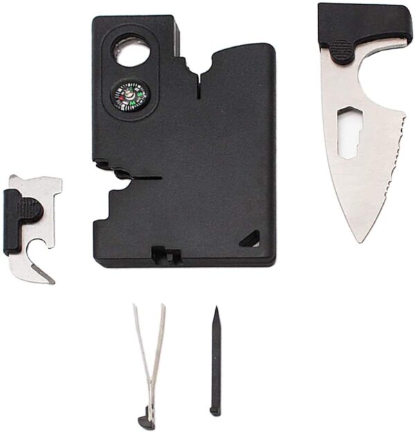 Tactical Credit Card Tool Companion with Lens/Compass CC1SB - 9 Tools, Black, 2" Blade, 10-in-1 multi-function portable tool card - Image 5