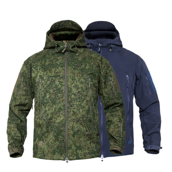 MEGE Men's Military Camouflage Fleece Tactical Jacket Men Waterproof Softshell Windbreaker Winter Army Hooded Coat Hunt Clothes