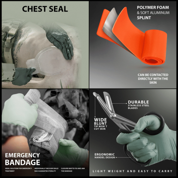 Bleeding Control First Aid Kit – MOLLE Trauma Pack with Tourniquet & Chest Seal - Image 9