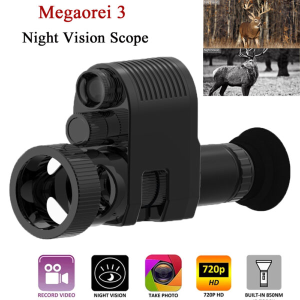Megaorei 3 Night Vision Rifle Scope Hunting Camera Video Photo Record with 850nm Laser Infrared Optical Sight Hunting Cameras