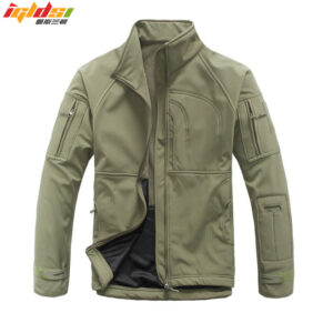 Men's Army Camouflage Military Windcheater Tactical Jacket Hunt Sharkskin Softshell Standcollar Windproof Outerwear Fleece Coats