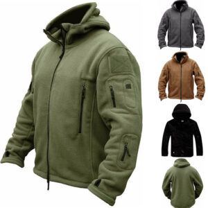 Men's Military Tactical Sport Warm Fleece Hooded Outdoor Adventure Jacket Coats Security Recon Fleece Jacket