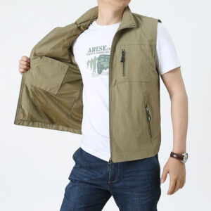 Men's Outdoor Casual Vest Spring Summer Multi-pockets Tactical Waistcoat Large Size M-6XL Man Hiking Fishing Sleeveless Jackets