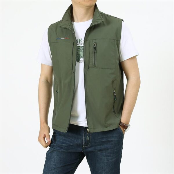 Men's Vest Outdoor Hiking Fishing Quick-dry Sleeveless Jacket Multi-pockets Light-weight Functional Tactical Waistcoat SizeM-6XL