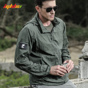 New 2020 Summer Waterproof Quick Dry Tactical Skin Jacket Men Hooded Raincoat Thin Windbreaker Sunscreen Army Military Jacket