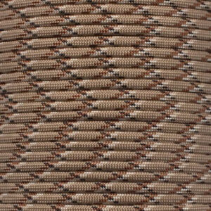 Paracord/Parachute Cord, Mil-Spec Commercial Grade 550, 100' Foot Type III 7 Strand-Desert Camo