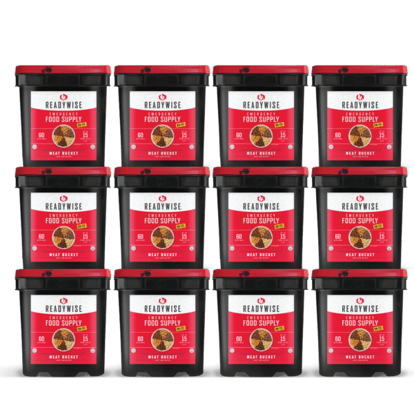 720 Serving Meat Package Includes: 12 Freeze Dried Meat Buckets