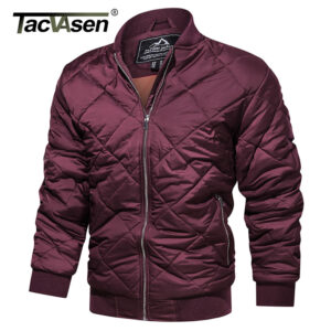 TACVASEN Spring/Autumn Padded Bomber Jacket Men's Casual Jacket Coat Man Pilot Cargo Jacket Tactical Military Jacket Outerwear
