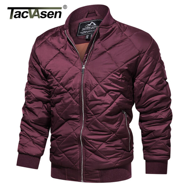 TACVASEN Spring/Autumn Padded Bomber Jacket Men's Casual Jacket Coat Man Pilot Cargo Jacket Tactical Military Jacket Outerwear
