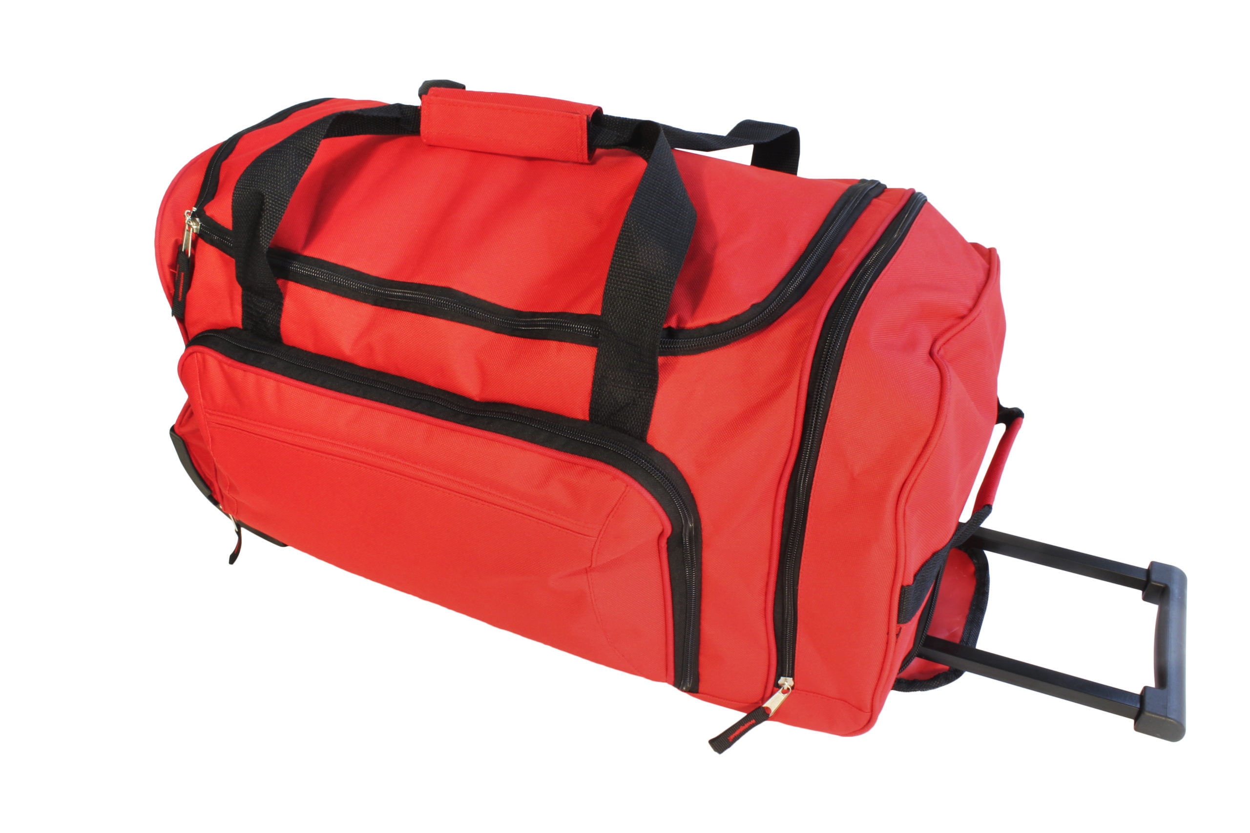 Rolling Duffel Bag with Telescoping Handle - Red or Camo