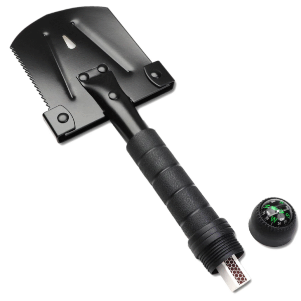 Compact Multi-Function Survival Shovel | Folding Tool with Compass & Survival Kit - Image 5