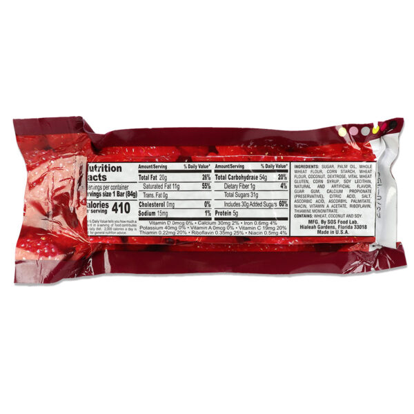 Millennium Food Bars - Raspberry 6-pack- 400 calories per bar - Image 2