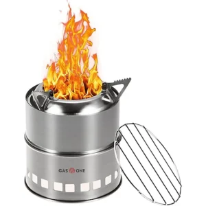 Gas One Outdoor Portable Stainless Steel Camping Stove- No Fuel Needed