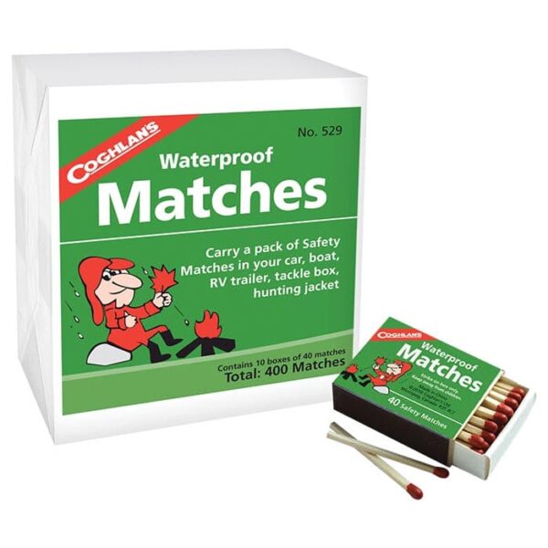 Coghlans Waterproof Matches – 10 Boxes of 40 (400 Matches)