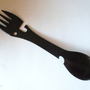 Stainless Steel Spork Camping Utensil Knife Spoon Fork Bottle Can Opener 5 in1 Functional Multi Flatware