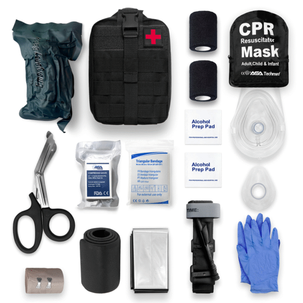 Deluxe Survival First Aid Kit / IFAK Trauma Kit with Tourniquet & CPR Mask - Image 6
