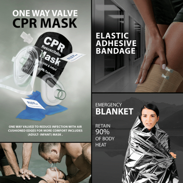Deluxe Survival First Aid Kit / IFAK Trauma Kit with Tourniquet & CPR Mask - Image 5