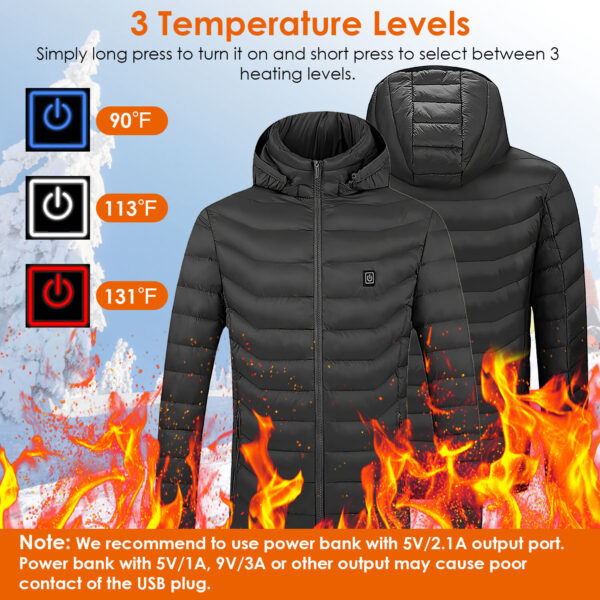 Heated Jacket with 20000mAh Battery Pack Electric Heating Coat Thermal Warm