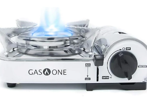 Gas One Mini Butane Portable Stove- Stainless Steel With Butane Fuel Canister